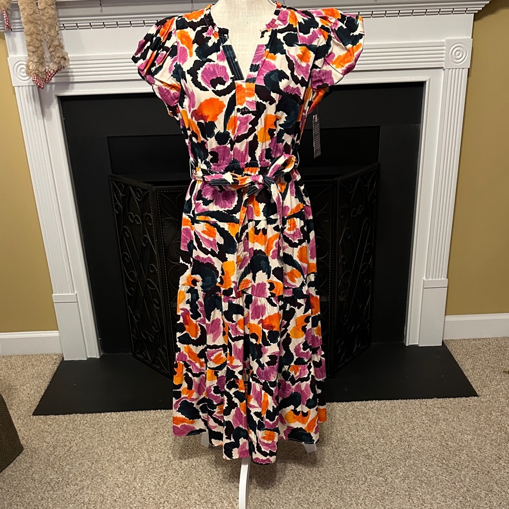 Democracy Colorful Floral Midi Dress